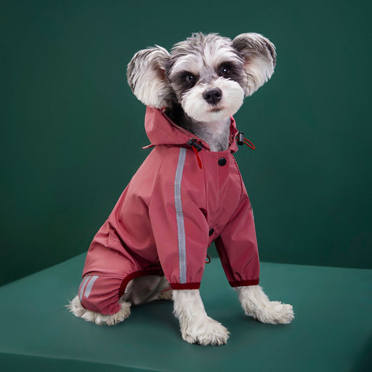 Four-Leg Dog Raincoat – Hooded & Reflective