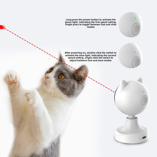 Rechargeable Automatic Laser Cat Toy with 2 Speed Modes