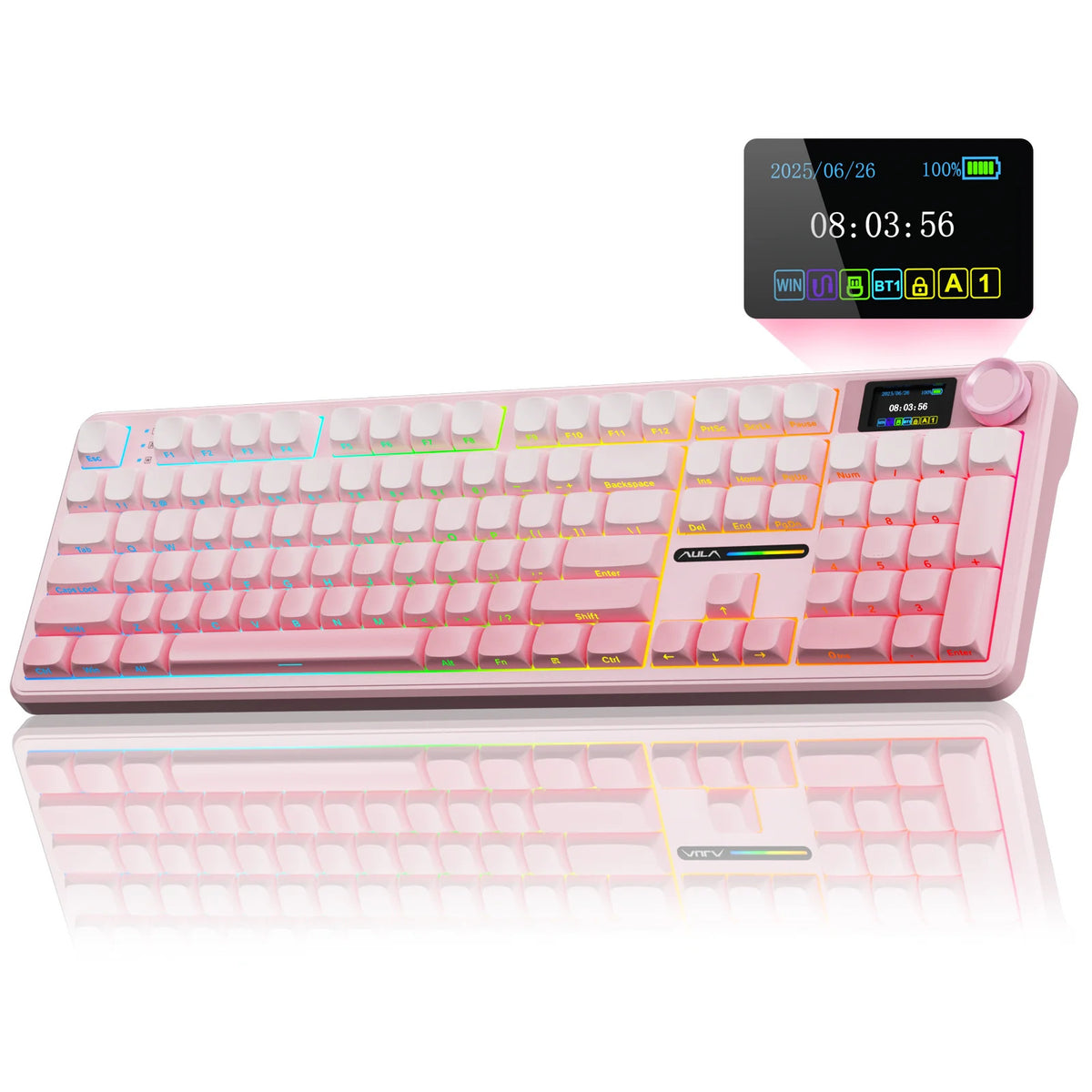 AULA F108PRO Tri-Mode Mechanical Keyboard with Smart Display