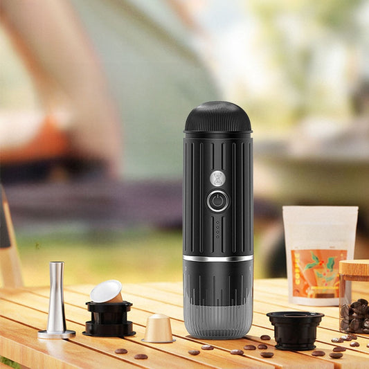 Portable Self-Heating Coffee Maker for Grounds & Capsules