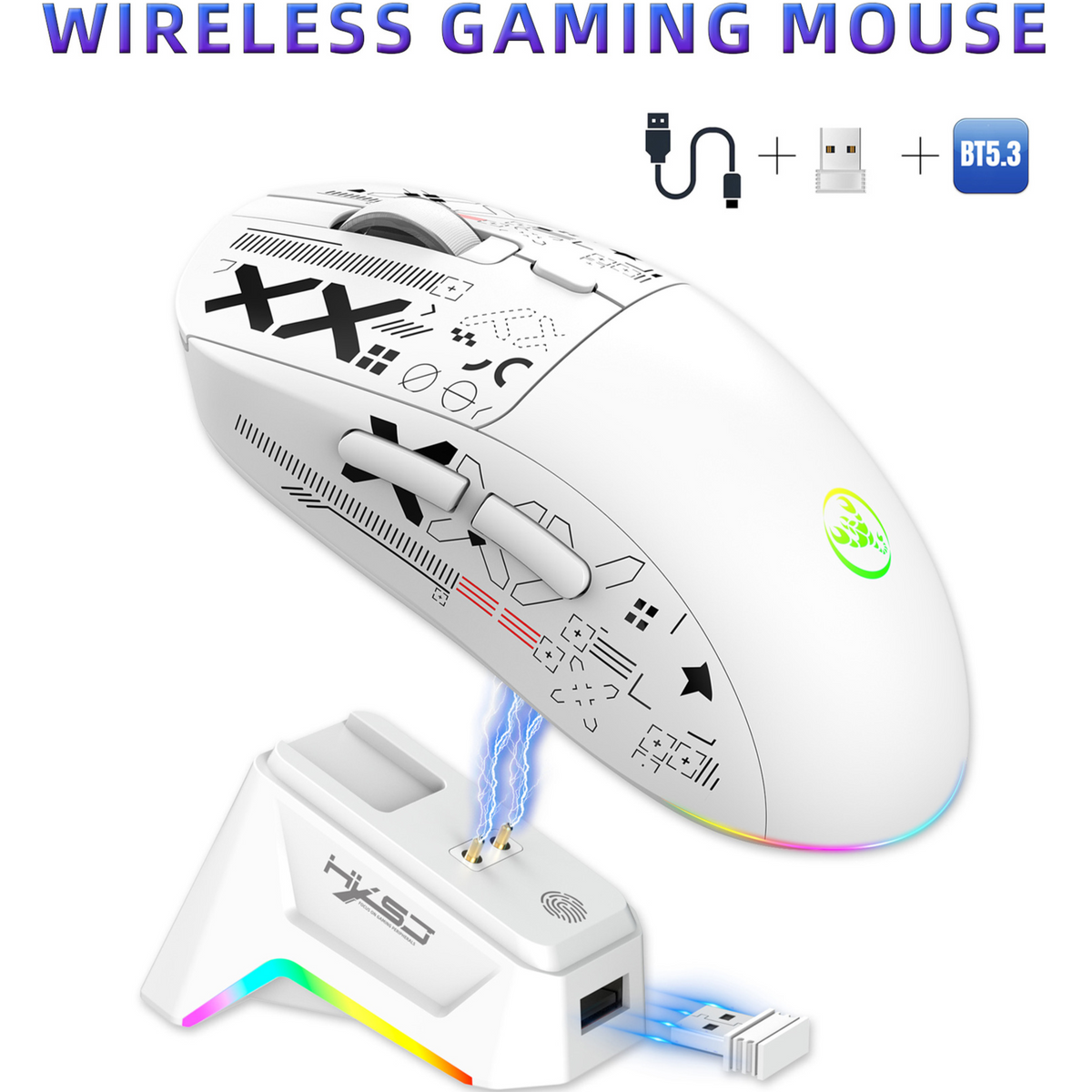 Tri-Mode Rechargeable RGB Gaming Mouse – 3600 DPI