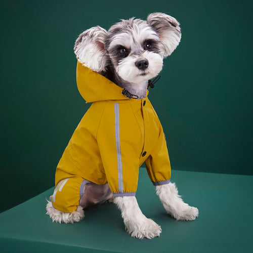 Four-Leg Dog Raincoat – Hooded & Reflective