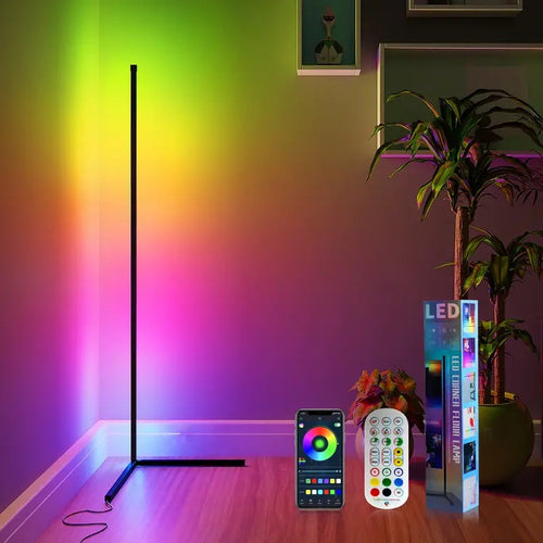 142cm LED Corner Floor Lamp – RGBIC & Smart Control Options