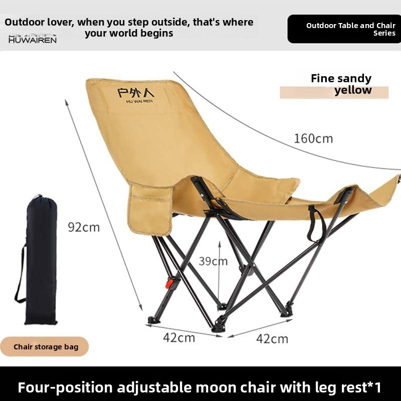4-Position Reclining Camping Chair with Leg Rest