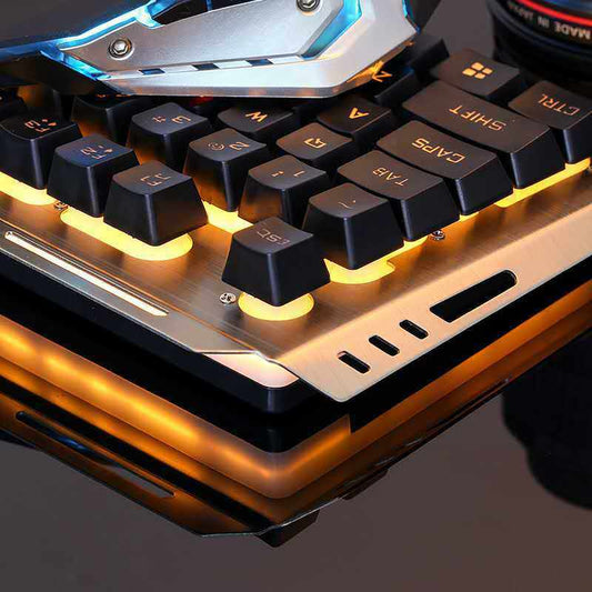 Ensemble clavier et souris de jeu rétroéclairés filaires – jaune ou multicolore