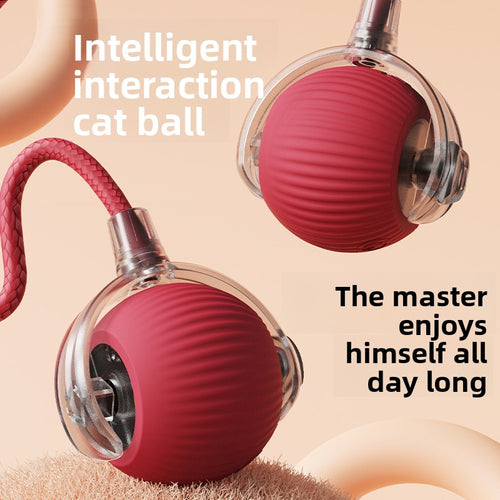 Interactive Rolling Cat Ball Toy – Rope & Plush Styles