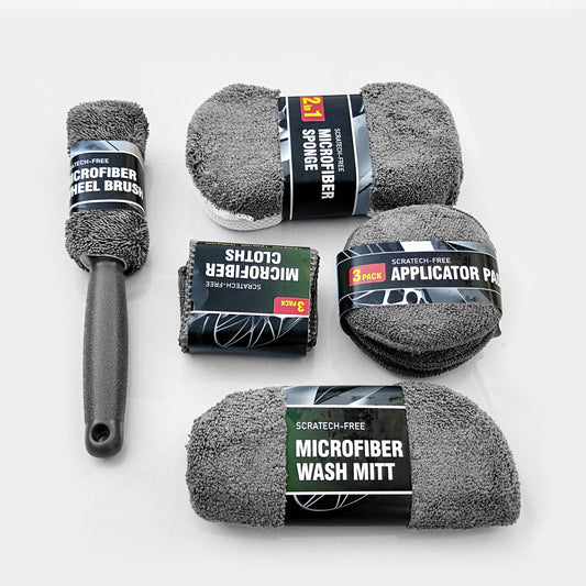 9-Piece Car Cleaning Kit with Wash Mitt & Wheel Brush — QIUOLA | qiuola.com