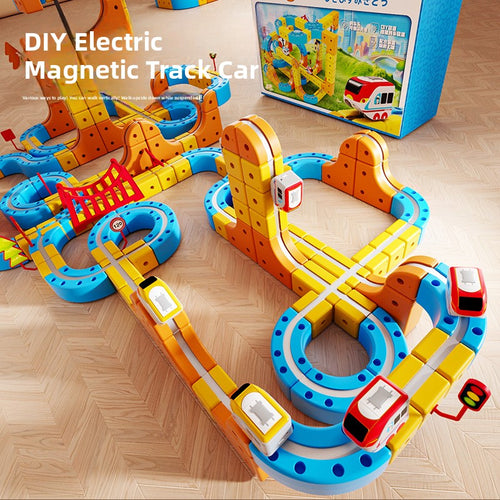 DIY Magnetic Track Car Set with Rechargeable Cars – 71 or 182 Pieces — QIUOLA | qiuola.com