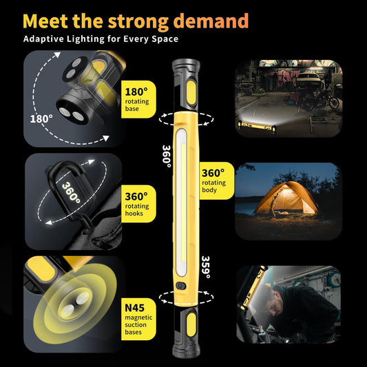 Rechargeable Magnetic COB Work Light with Hanging Hook