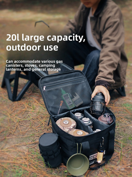 20L Camping Cookware Storage Bag with Dividers