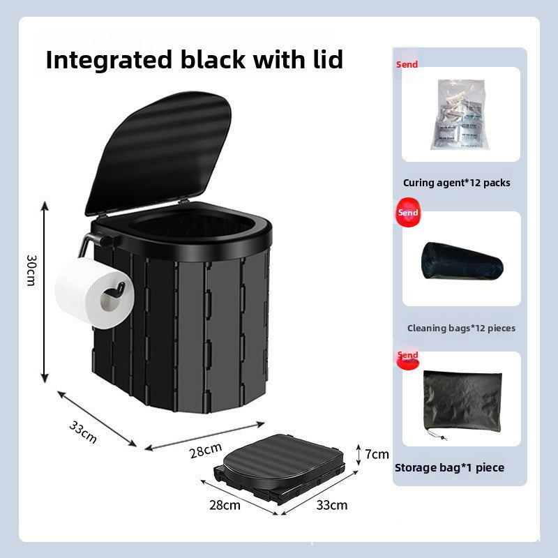 Portable Folding Camping Toilet with Lid