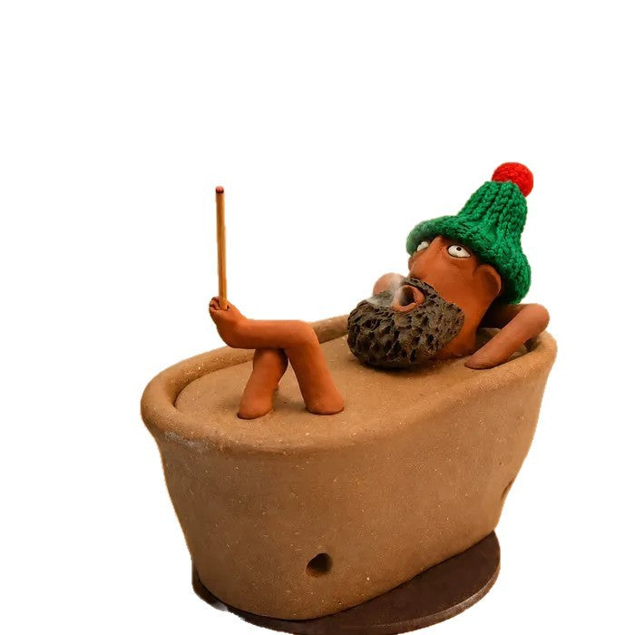 Lazy Bath Man Resin Incense Burner — QIUOLA | qiuola.com