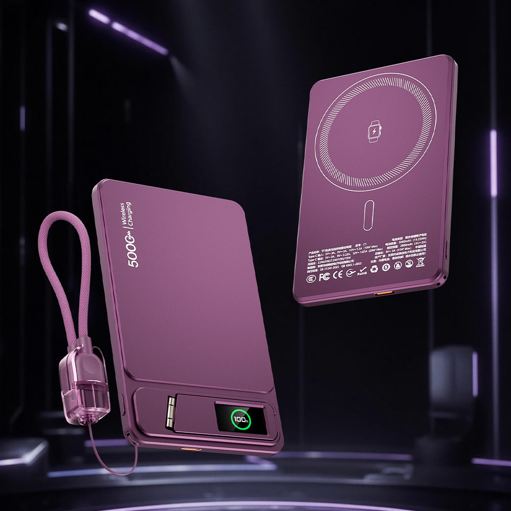 Magnetic Wireless Power Bank with Stand & TFT Display — QIUOLA | qiuola.com
