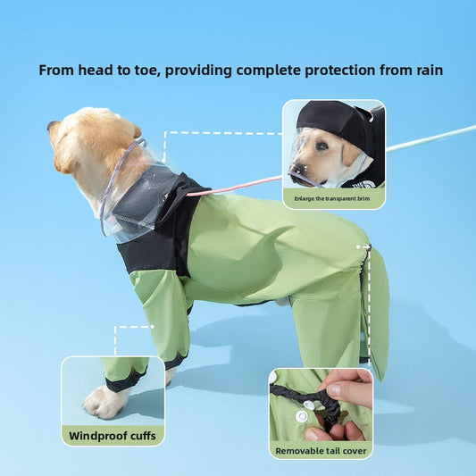 Large Dog Raincoat – Outdoor Rainwear, Sizes 3XL–8XL — QIUOLA | qiuola.com