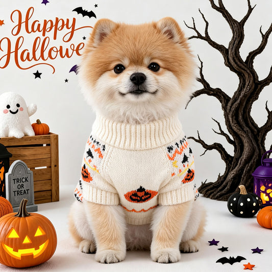 Halloween Pumpkin & Bat Dog Sweater – XS–XL — QIUOLA | qiuola.com