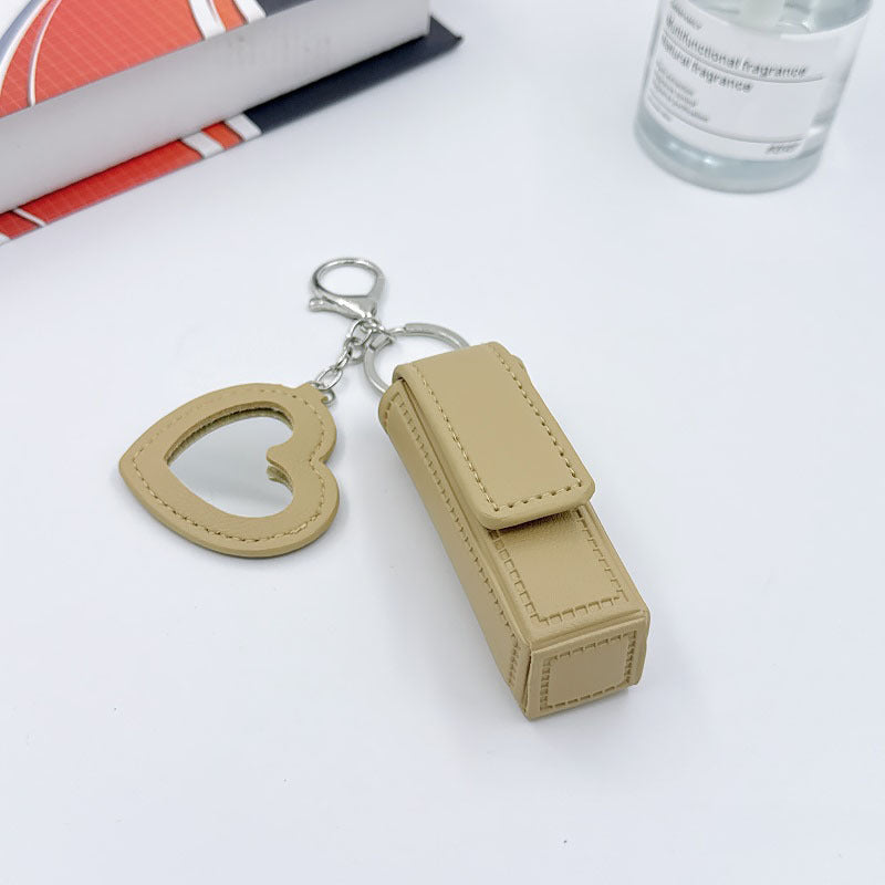 Portable Leather Lipstick Holder Keychain — QIUOLA | qiuola.com