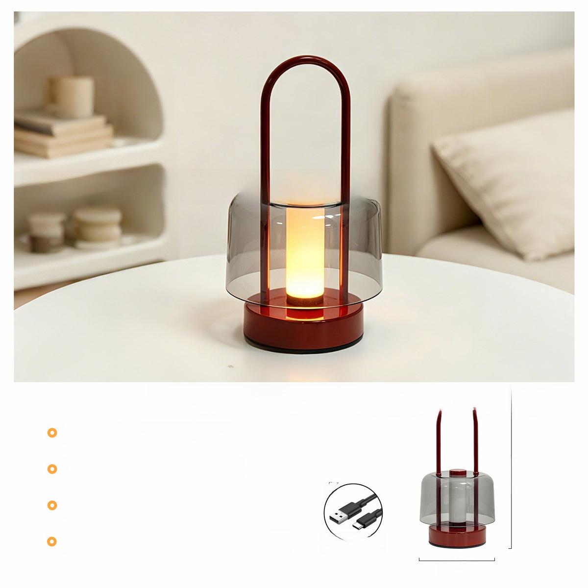 USB Rechargeable LED Lantern with Flame Effect — QIUOLA | qiuola.com