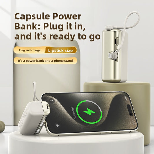 10000mAh Mini Power Bank with Built-In Cable — QIUOLA | qiuola.com