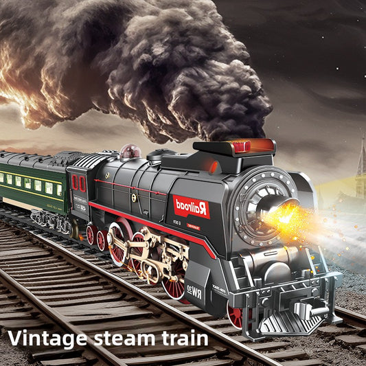 Remote Control Steam Train Toy with Lights, Sound & DIY Track — QIUOLA | qiuola.com