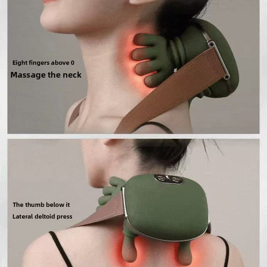 Rechargeable Neck & Shoulder Massager with Heat, Green — QIUOLA | qiuola.com
