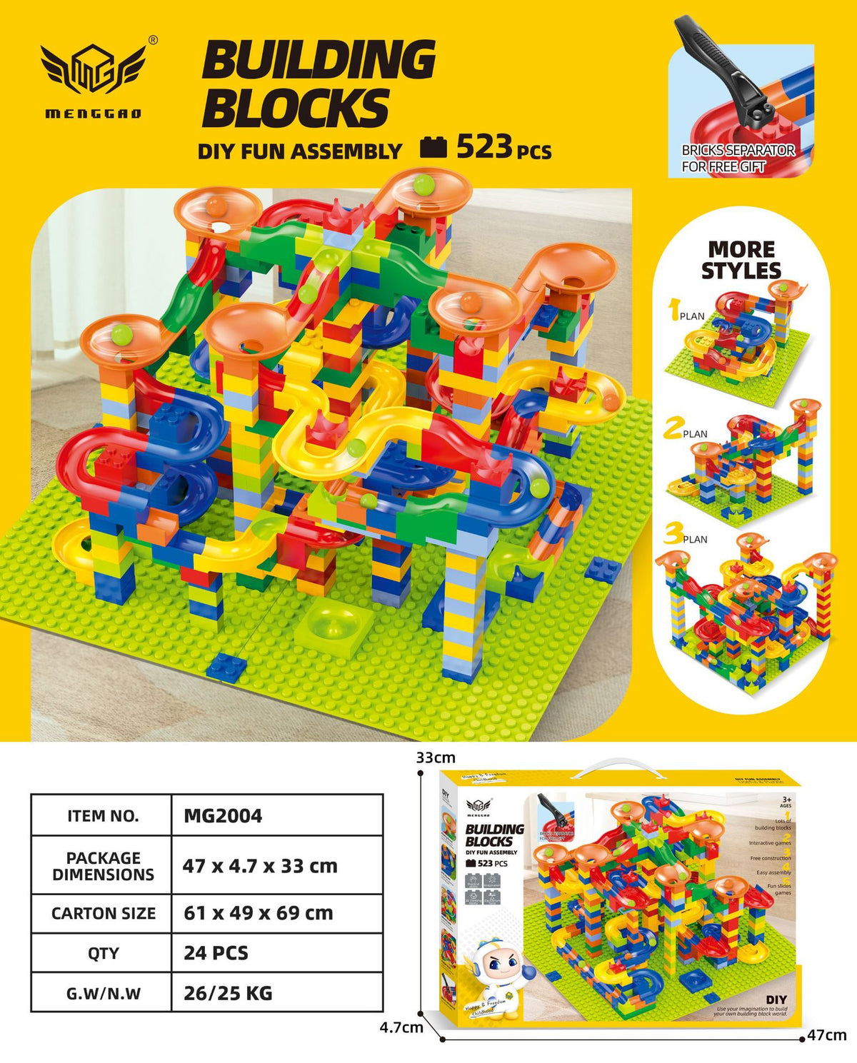 DIY Ball-Run Track Building Blocks, 89–523 Piece Options — QIUOLA | qiuola.com