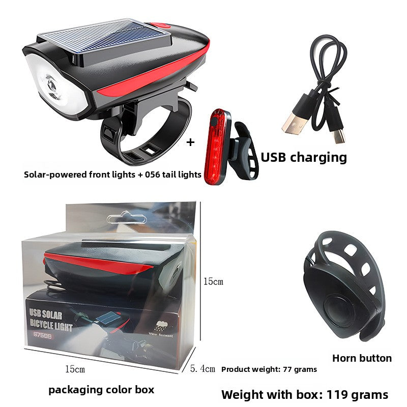 USB-C Bicycle Front Light with Horn & Optional Rear Light — QIUOLA | qiuola.com