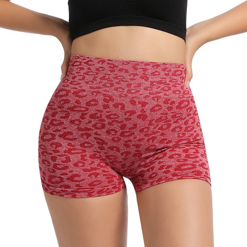 Women's High-Waist Leopard Print Yoga Shorts — QIUOLA | qiuola.com