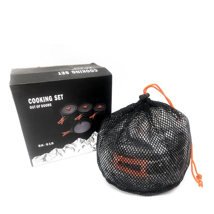 3-Piece Aluminium Camping Cookware Set with Kettle