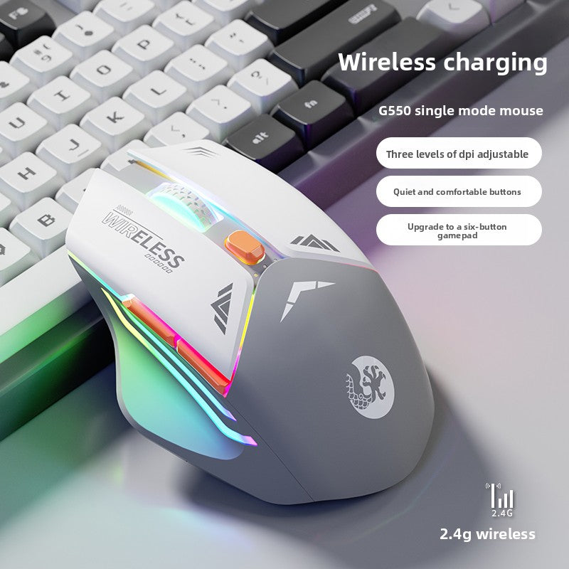 550 Mecha Rechargeable Wireless Gaming Mouse – Quiet Clicks