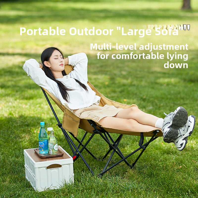 4-Position Reclining Camping Chair with Leg Rest