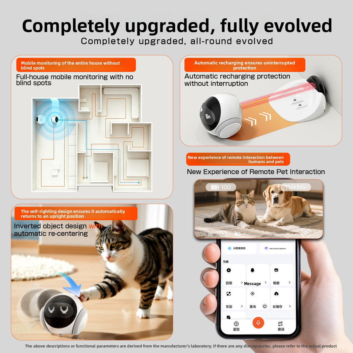 Mobile Indoor Monitoring Robot with 1080p Dual Cameras – White