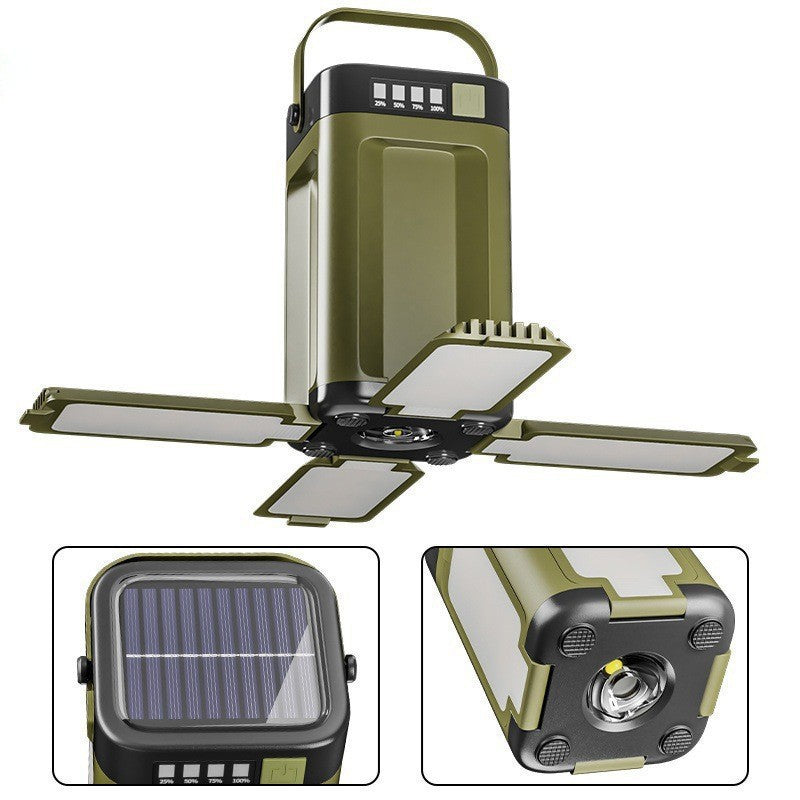 LY24 Solar & USB-C Rechargeable Camping Lantern with Folding Panels