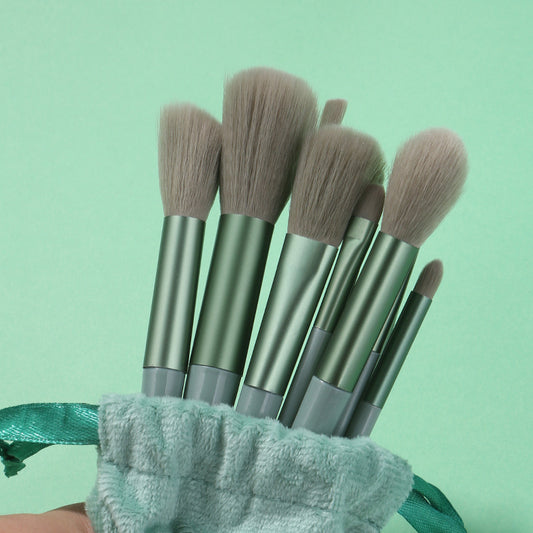 13-Piece Synthetic Makeup Brush Set with Velvet Pouch — QIUOLA | qiuola.com