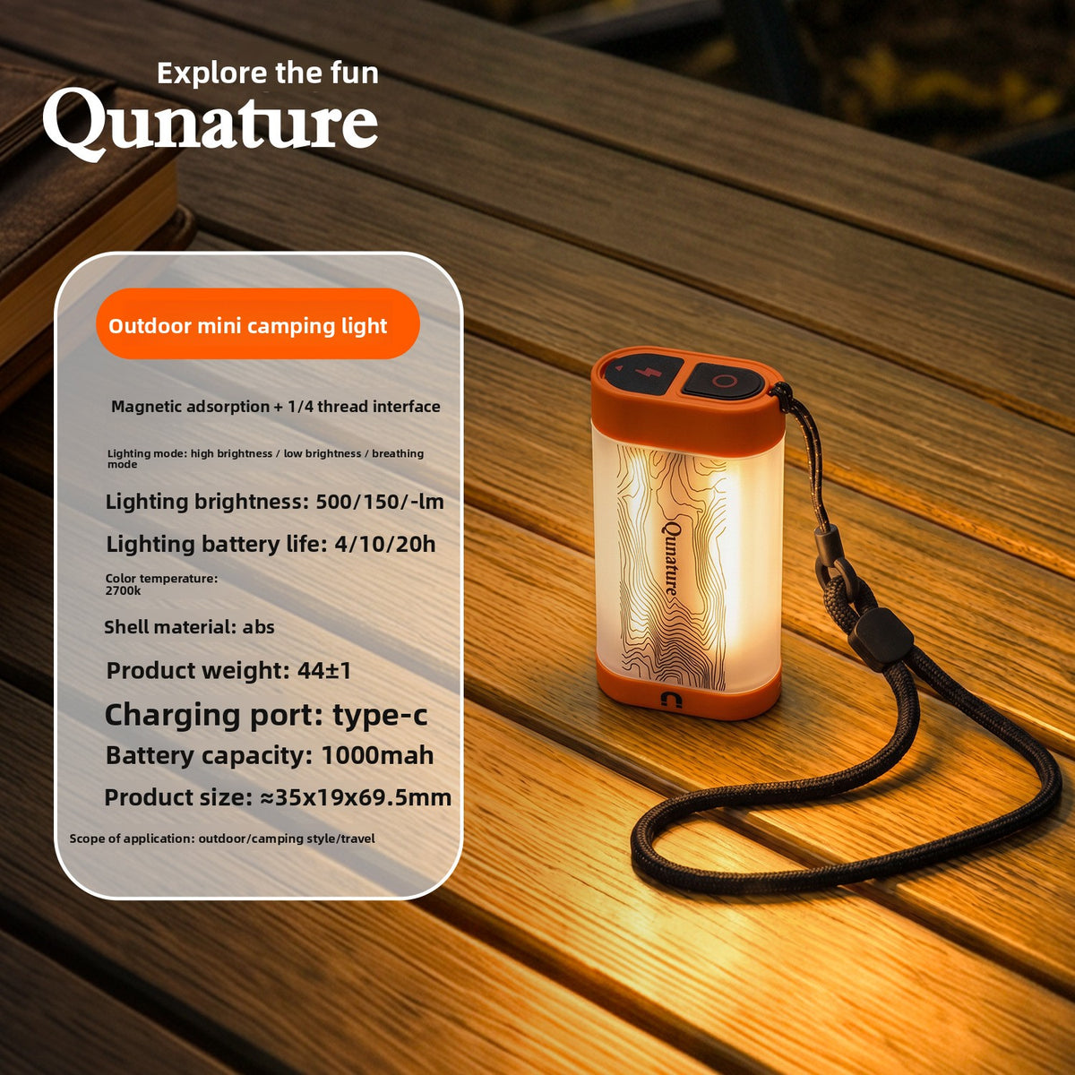 Magnetic Camping Lantern with Adjustable Brightness & Hook