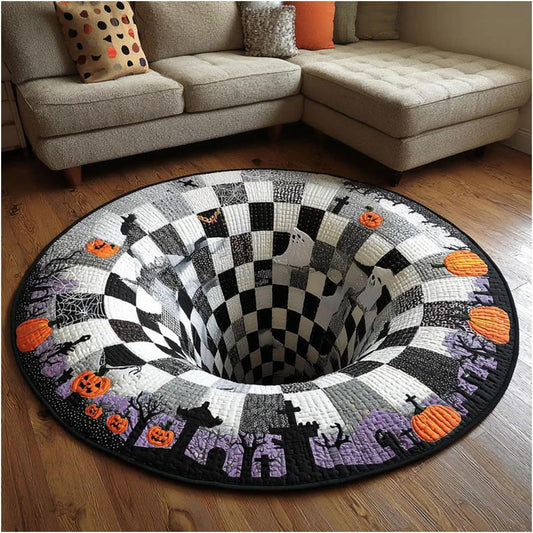 Halloween Round Crystal Velvet Rug – Multiple Sizes & Designs