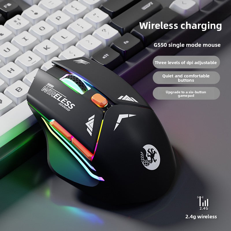 550 Mecha Rechargeable Wireless Gaming Mouse – Quiet Clicks