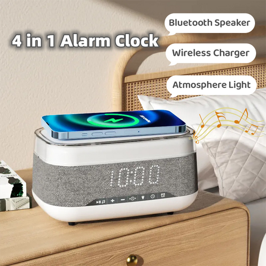 Glow Time 4-in-1 Smart Clock | Speaker & Wireless Charger