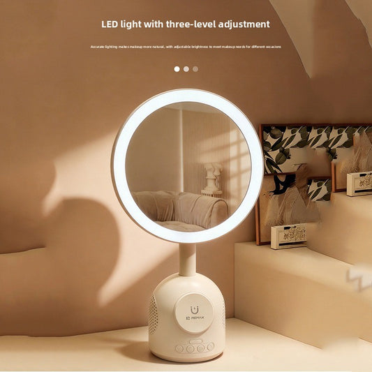 RT-E210 LED Makeup Mirror with Bluetooth Speaker – Beige
