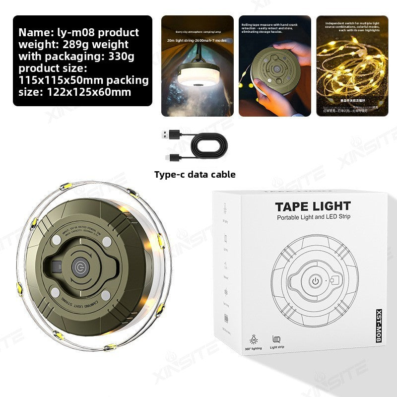 Retractable LED Camping Light Strip – 6m, 10m & 20m Options