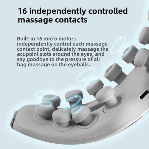 Rechargeable Eye Massager with Heat, Vibration & Bluetooth – Grey