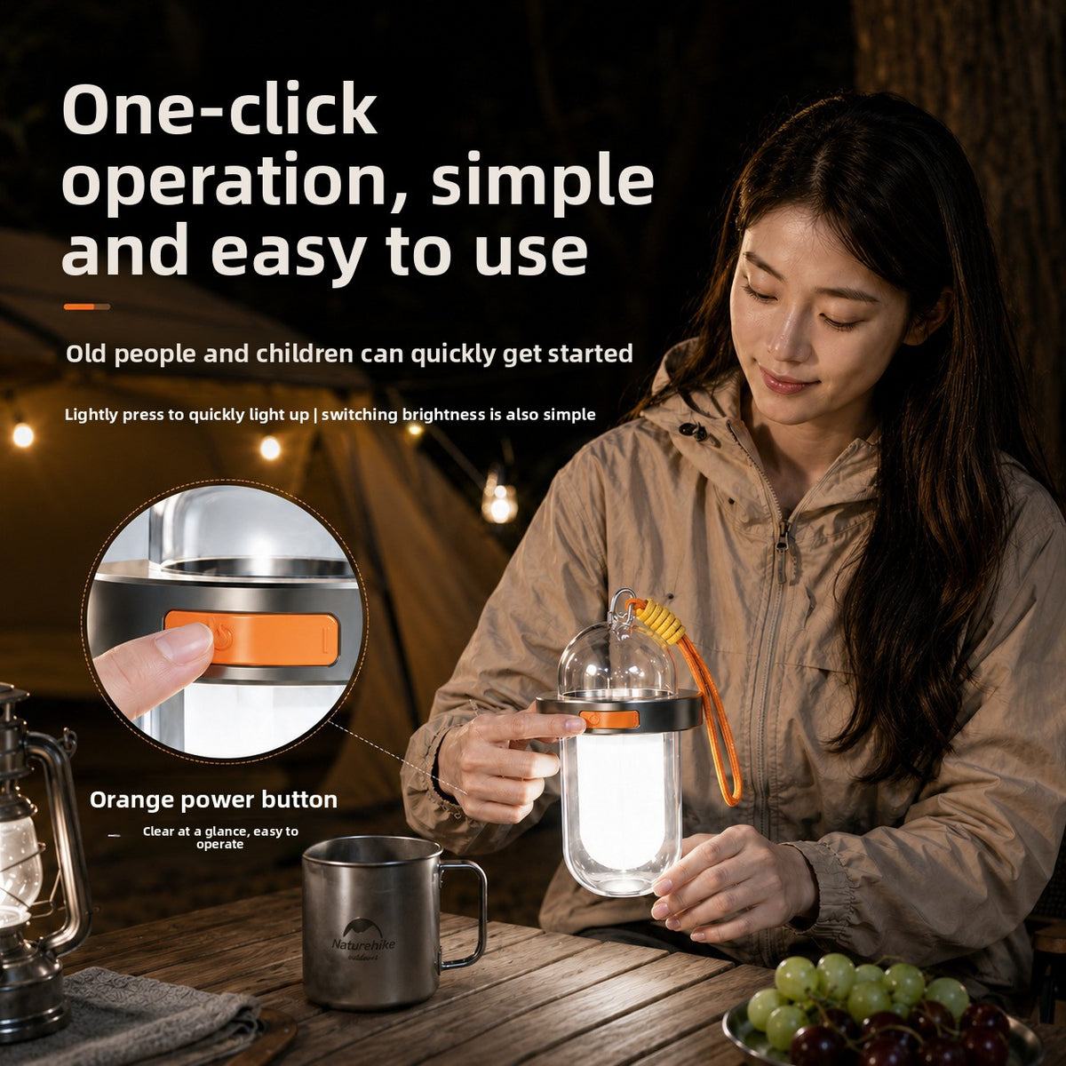 Portable Solar Camping Light with 3-Level Dimming