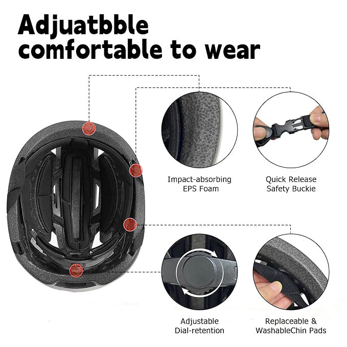 Bluetooth Cycling Helmet with Rear LED Display – Black or White