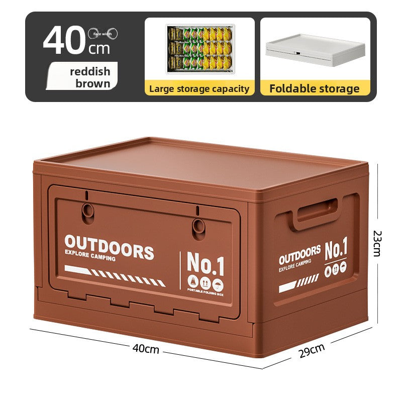 Foldable Side-Opening Camping Storage Box – Optional Wooden Top
