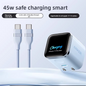 45W USB-C PD Charger with Digital Display – Chinese Plug