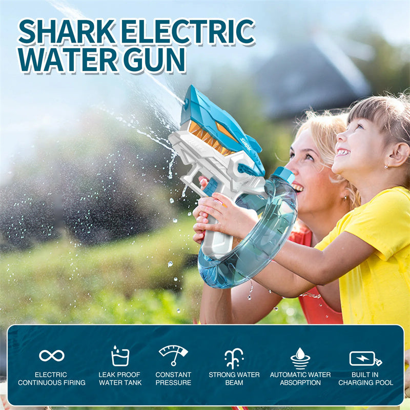 Shark Blast Electric Water Gun | Auto-Fire Summer Toy