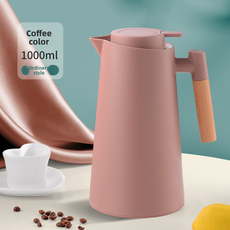 1L Insulated Thermal Jug with Wooden Handle
