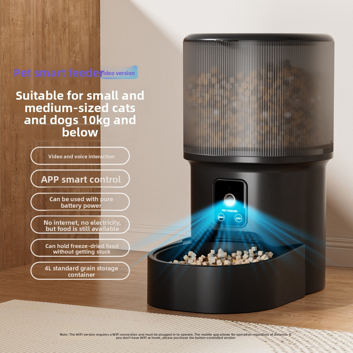 Automatic Pet Feeder – Timer, Wi-Fi & Video Options