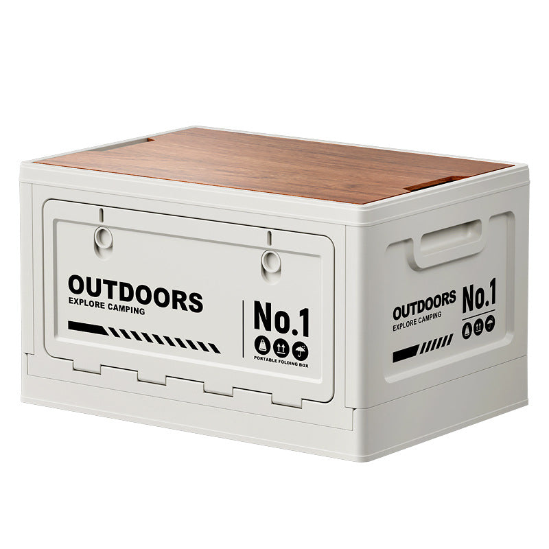Foldable Side-Opening Camping Storage Box – Optional Wooden Top