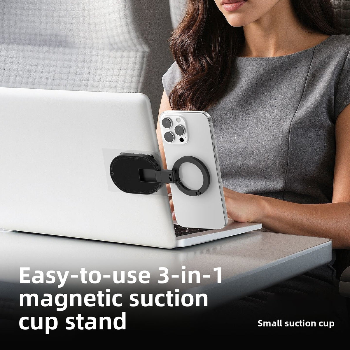 S09 3-in-1 Foldable Magnetic Phone Holder with Suction Cup & Clip — QIUOLA | qiuola.com