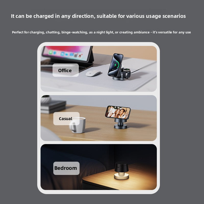 3-in-1 Magnetic Wireless Charging Station with Night Light — QIUOLA | qiuola.com